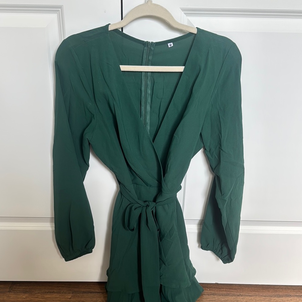 Amazon Deep Green Wrap Dress